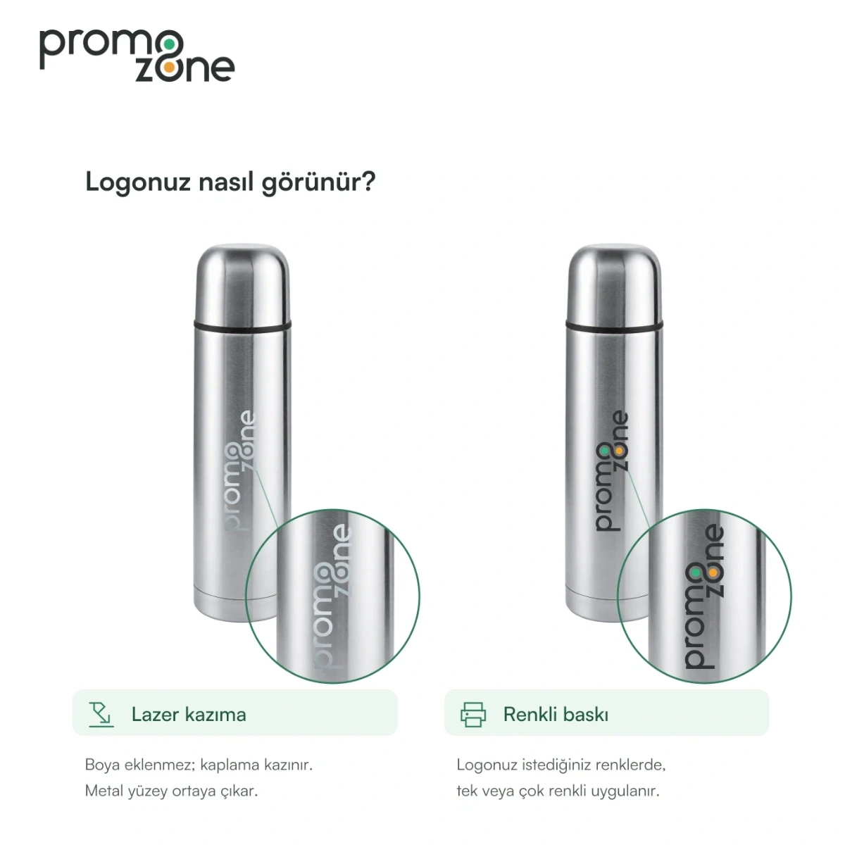 500 ml Bardak Kapaklı Deri Kılıflı Termos Bardak Promozone
