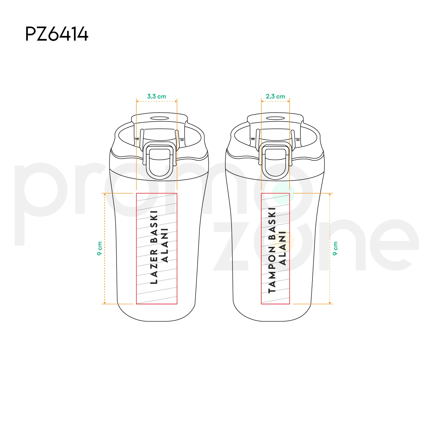 480 ml Çift Ağızlı Sıcak ve Soğuk İçimli Termos Bardak Promozone