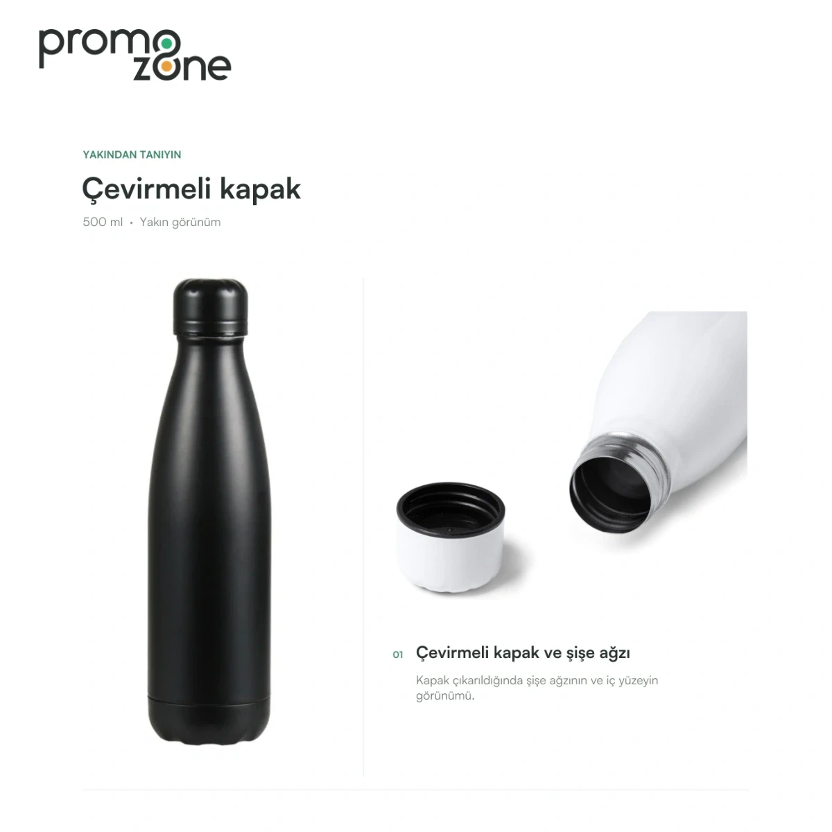500 ml Çevirmeli Kapaklı Termos