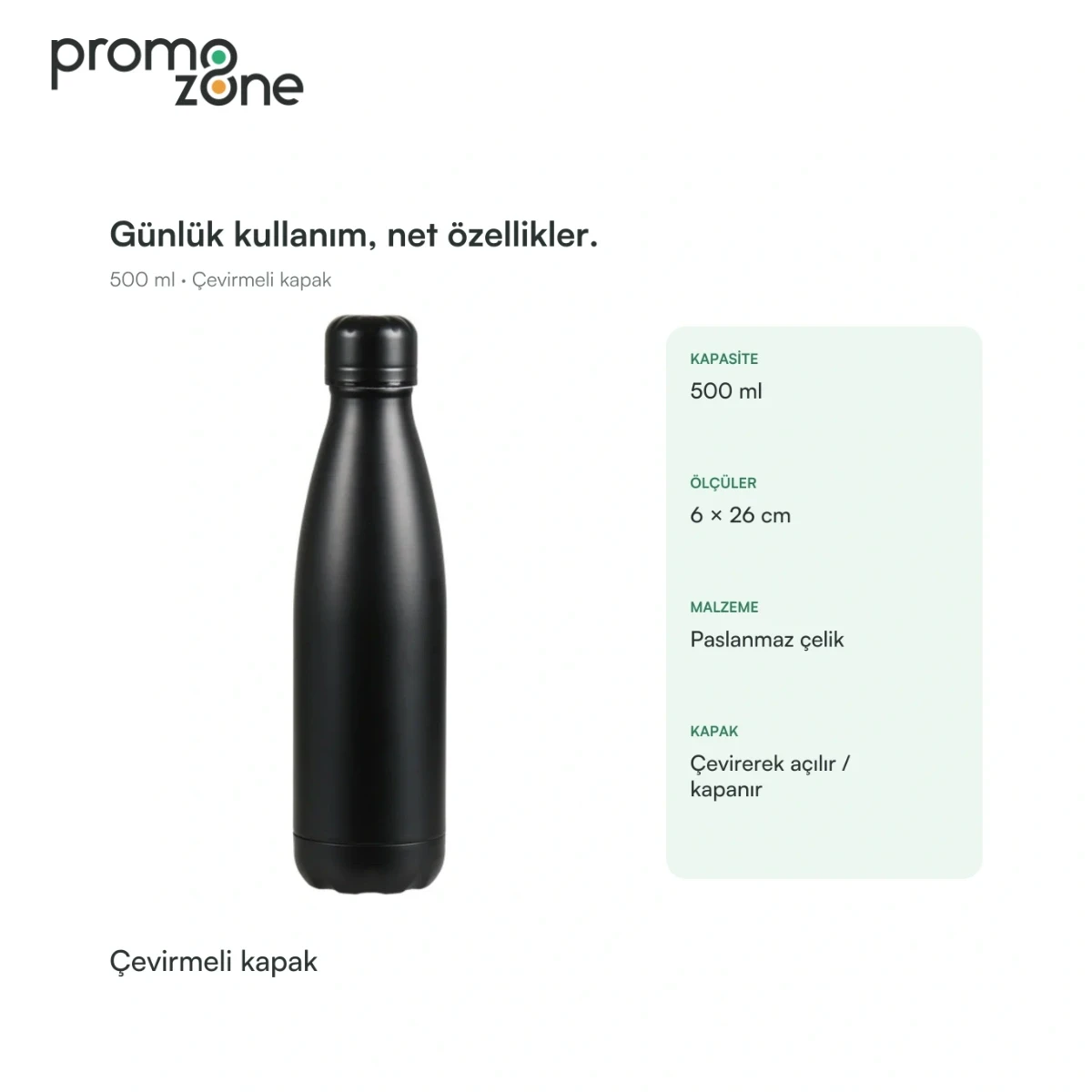 500 ml Çevirmeli Kapaklı Termos