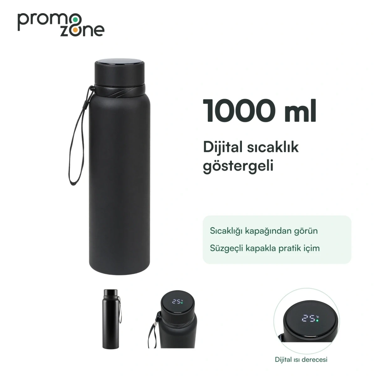 1000 ml Dijital Sıcaklık Göstergeli Termos