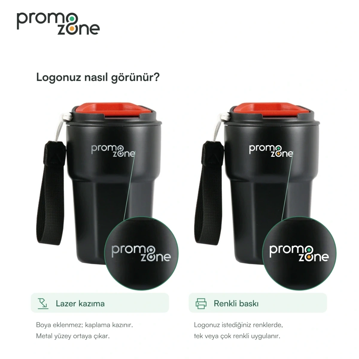 350 ml Taşıma İpli Termos Bardak