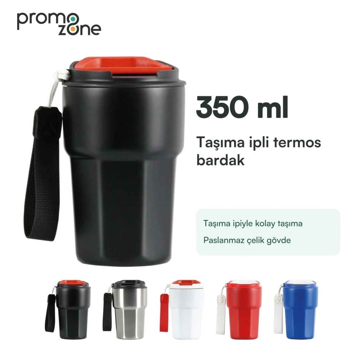 350 ml Taşıma İpli Termos Bardak