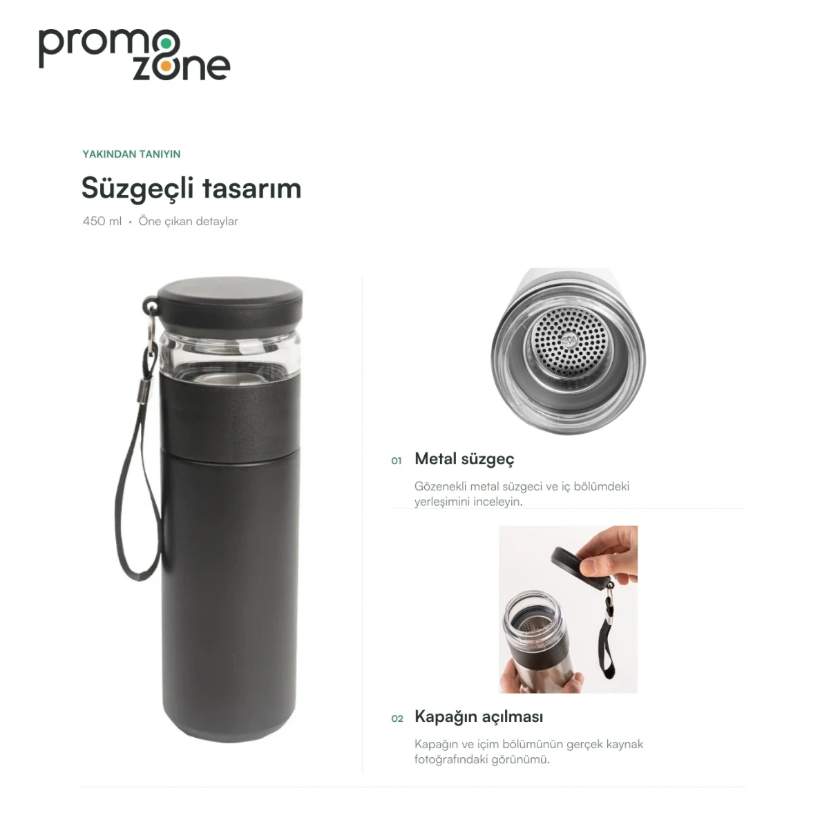450 ml Süzgeçli Termos