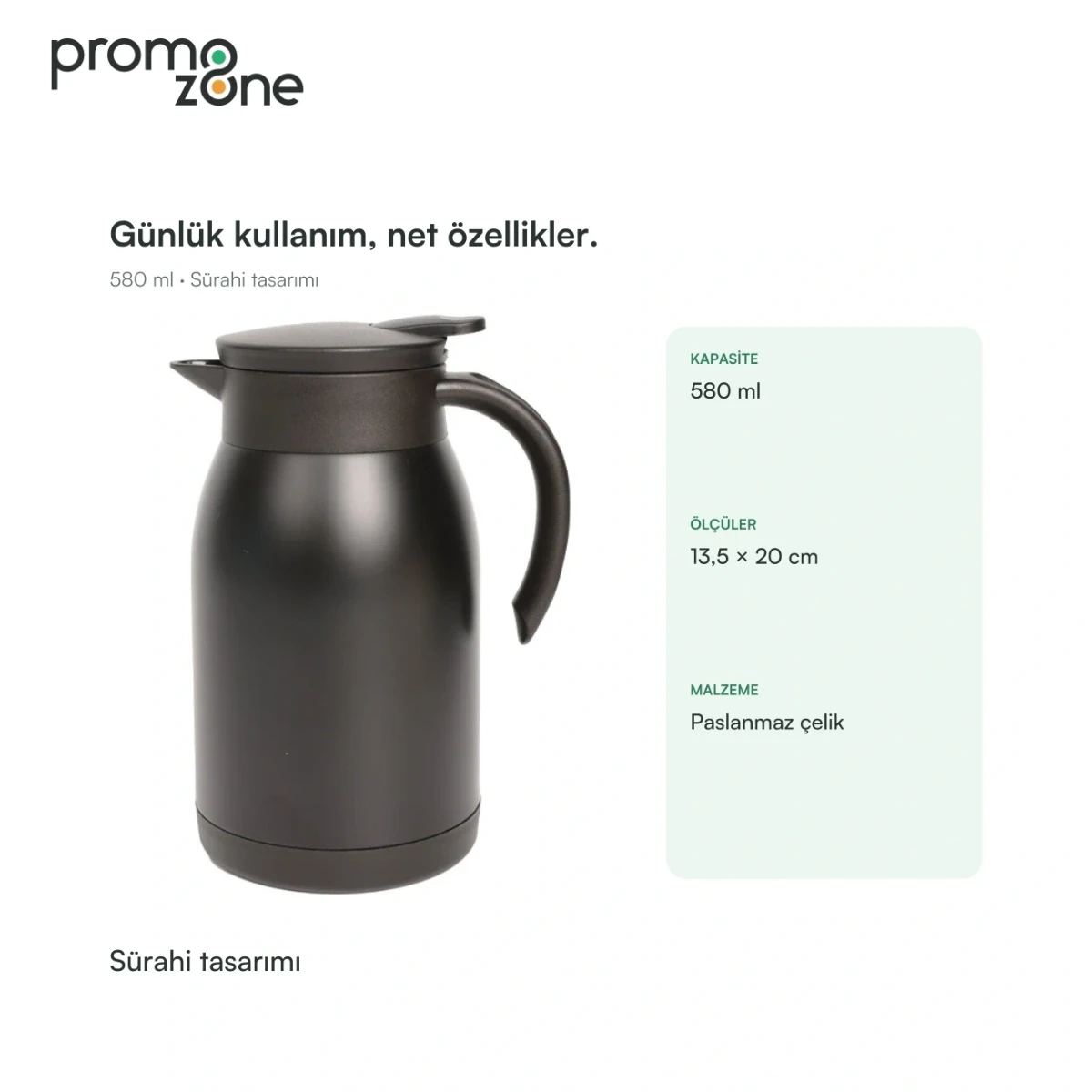 580 ml Sürahi Formlu Termos