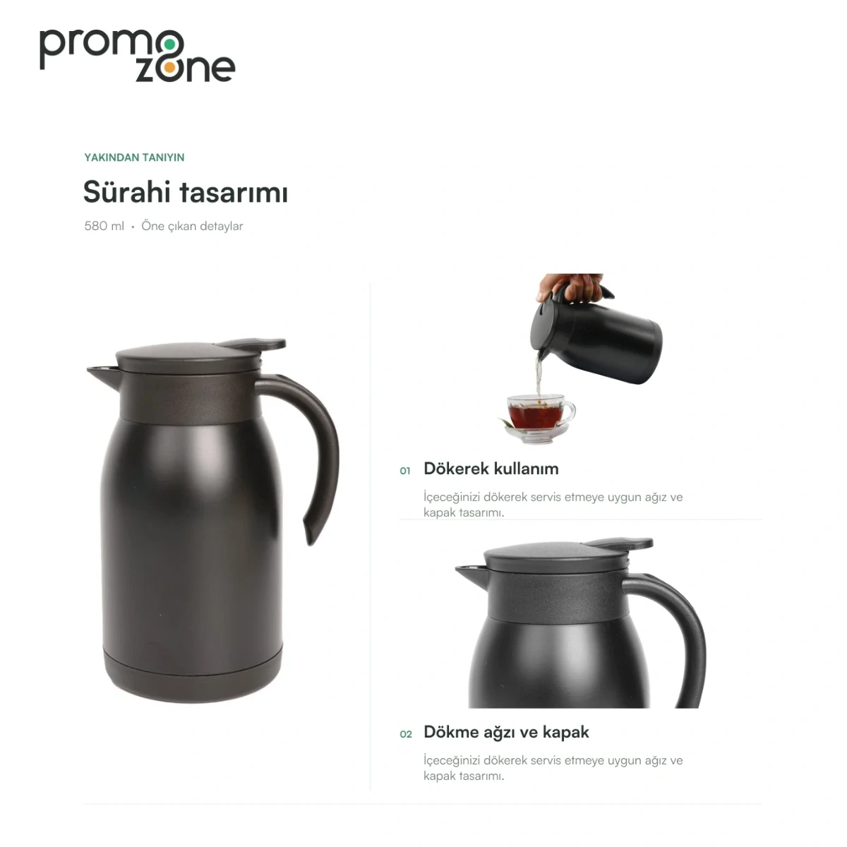 580 ml Sürahi Formlu Termos
