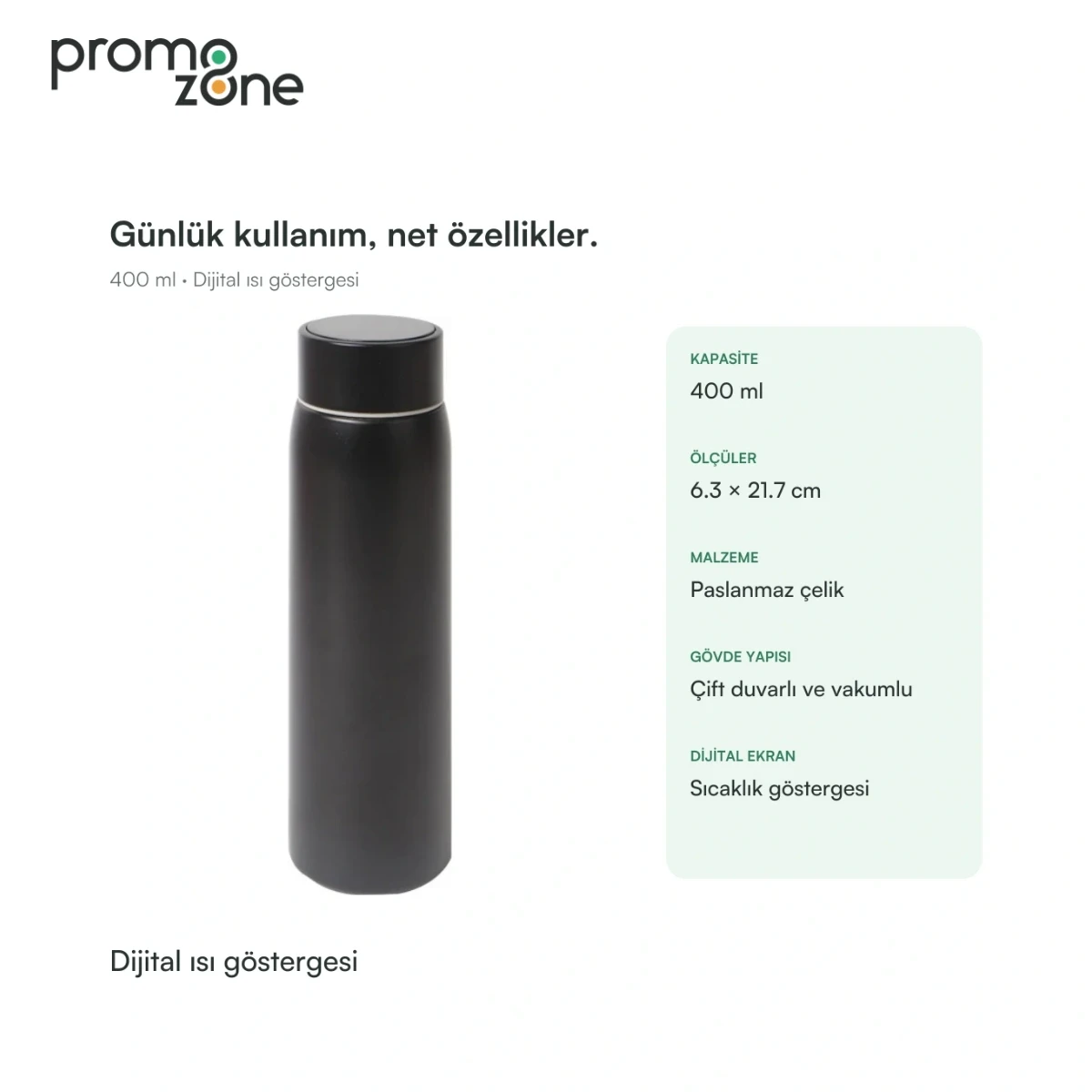 400 ml Dijital Sıcaklık Göstergeli Termos