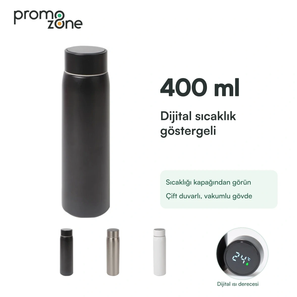 400 ml Dijital Sıcaklık Göstergeli Termos