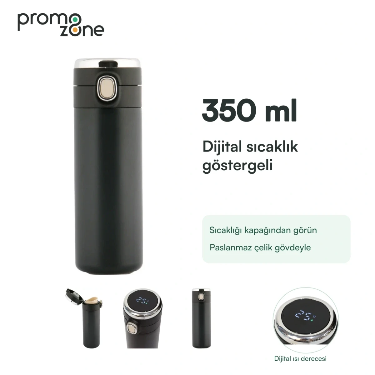 350 ml Dijital Sıcaklık Göstergeli Termos Promozone