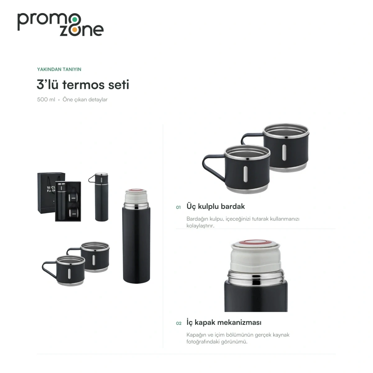 500 ml 3’lü Termos Seti
