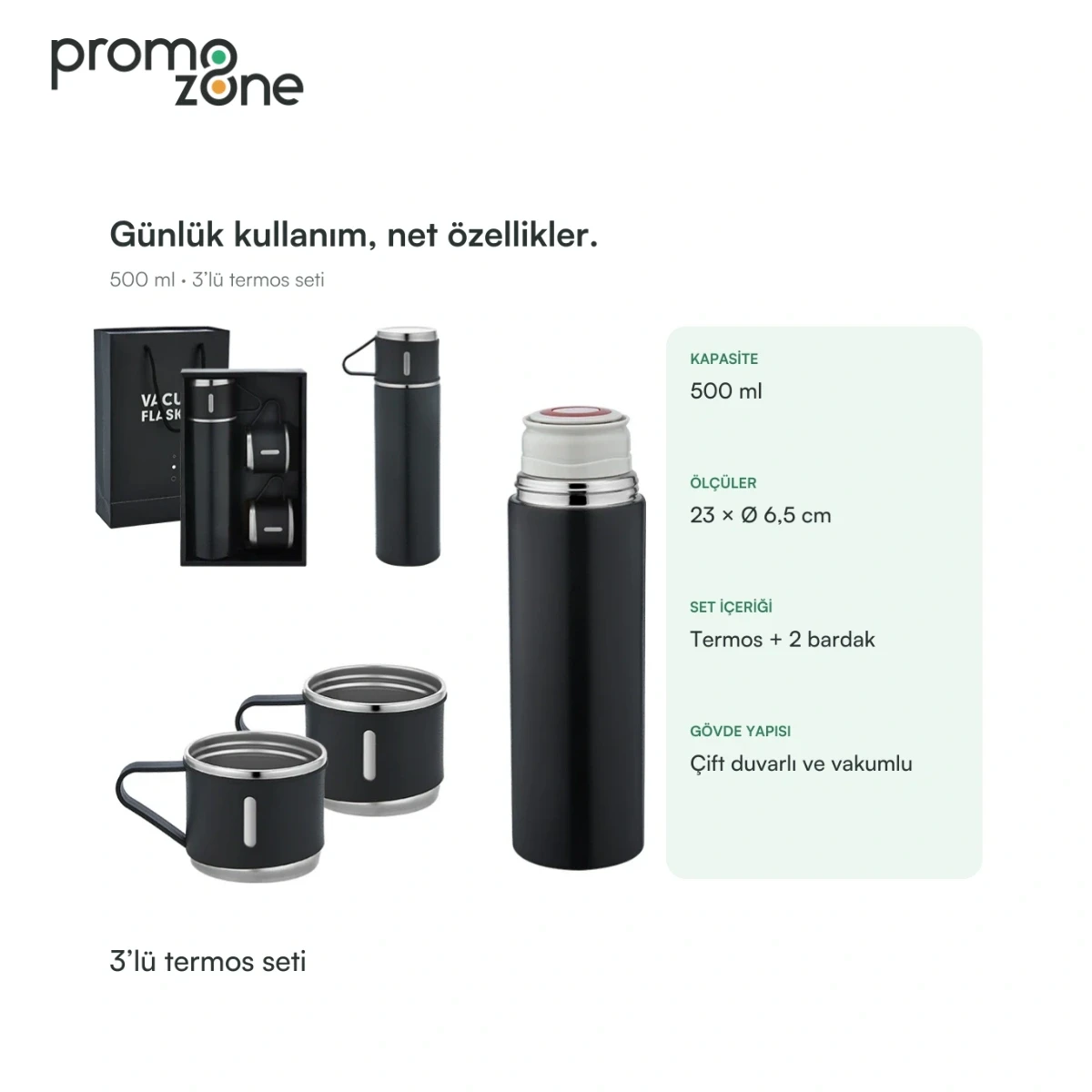 500 ml 3’lü Termos Seti