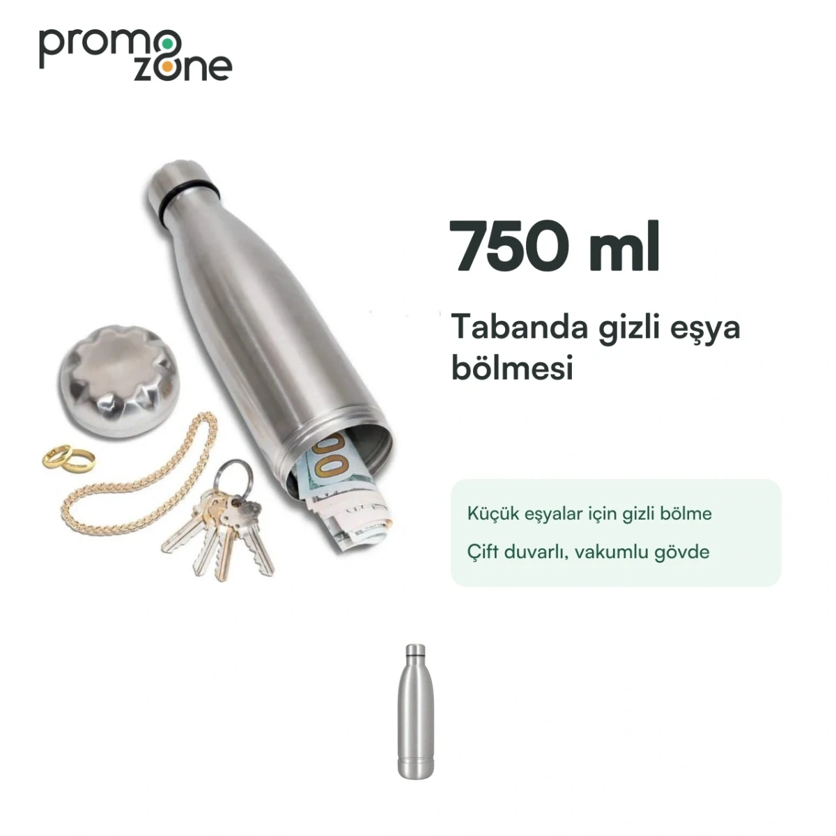 750 ml Gizli Bölmeli Termos Promozone