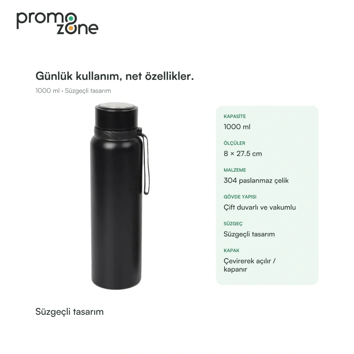 1000 ml Süzgeçli Termos
