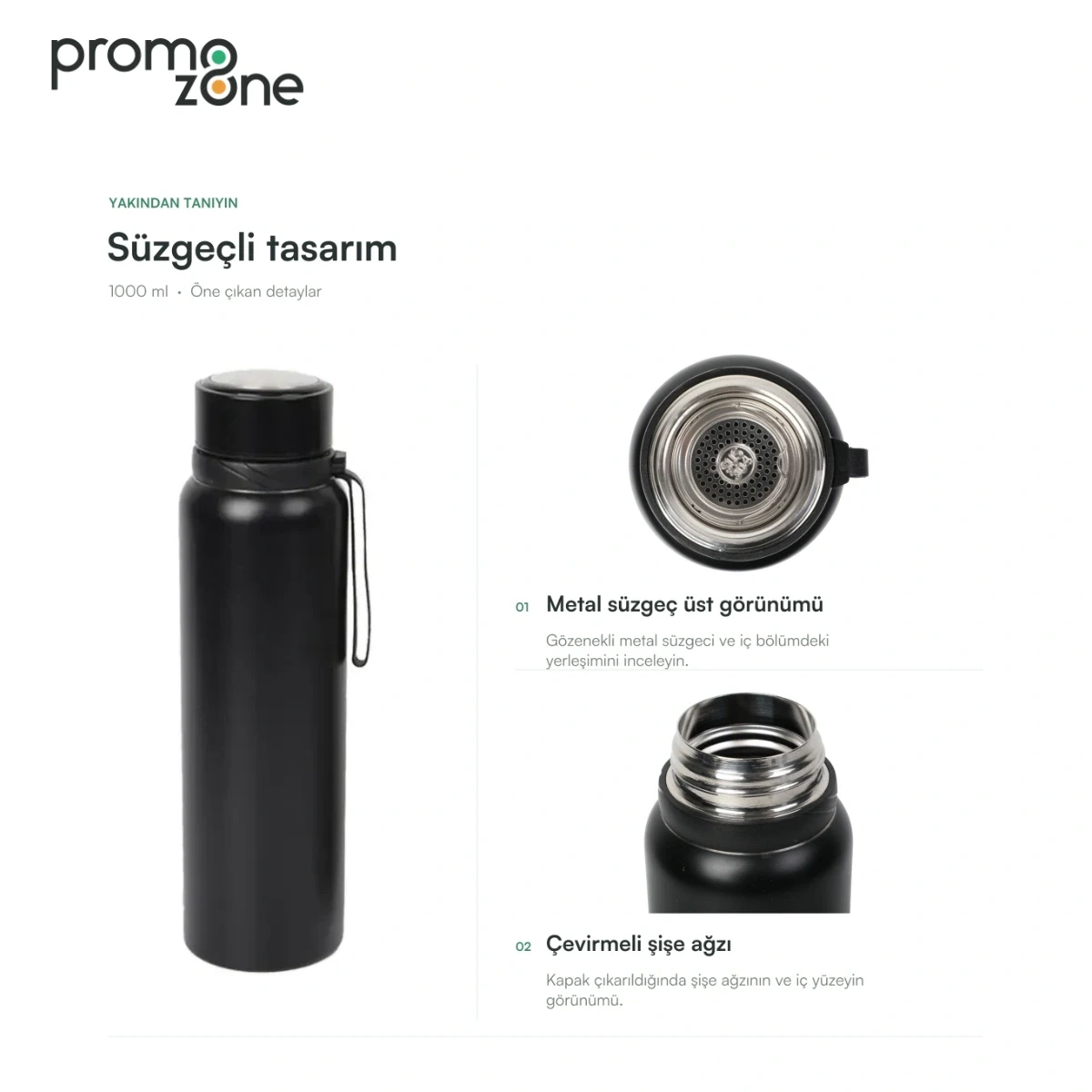 1000 ml Süzgeçli Termos