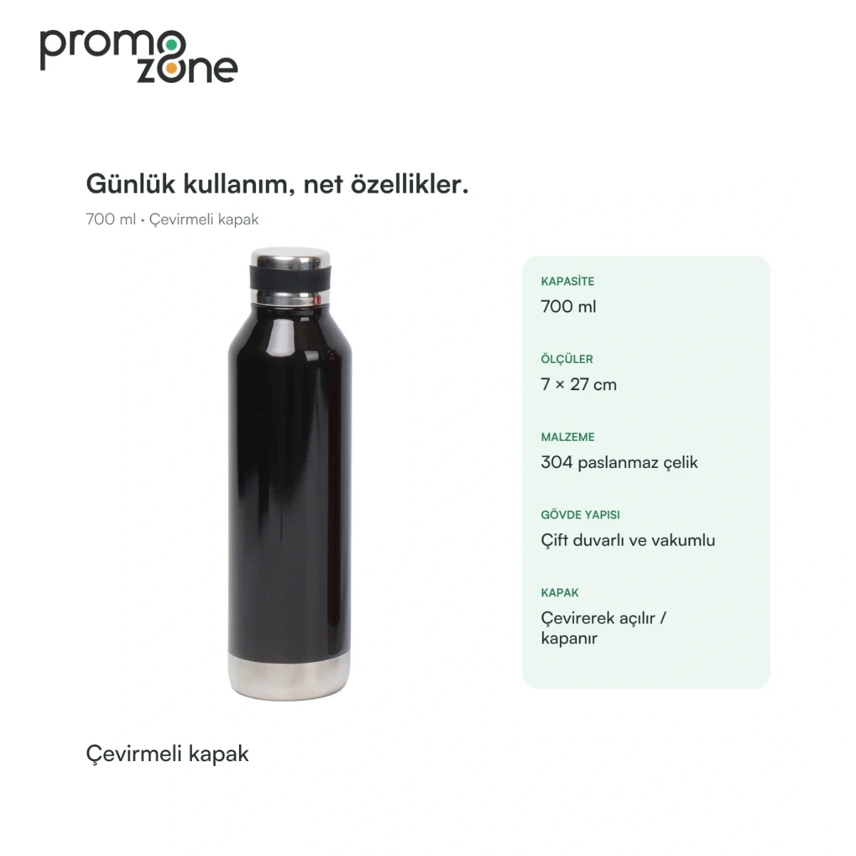 700 ml Çevirmeli Kapaklı Termos