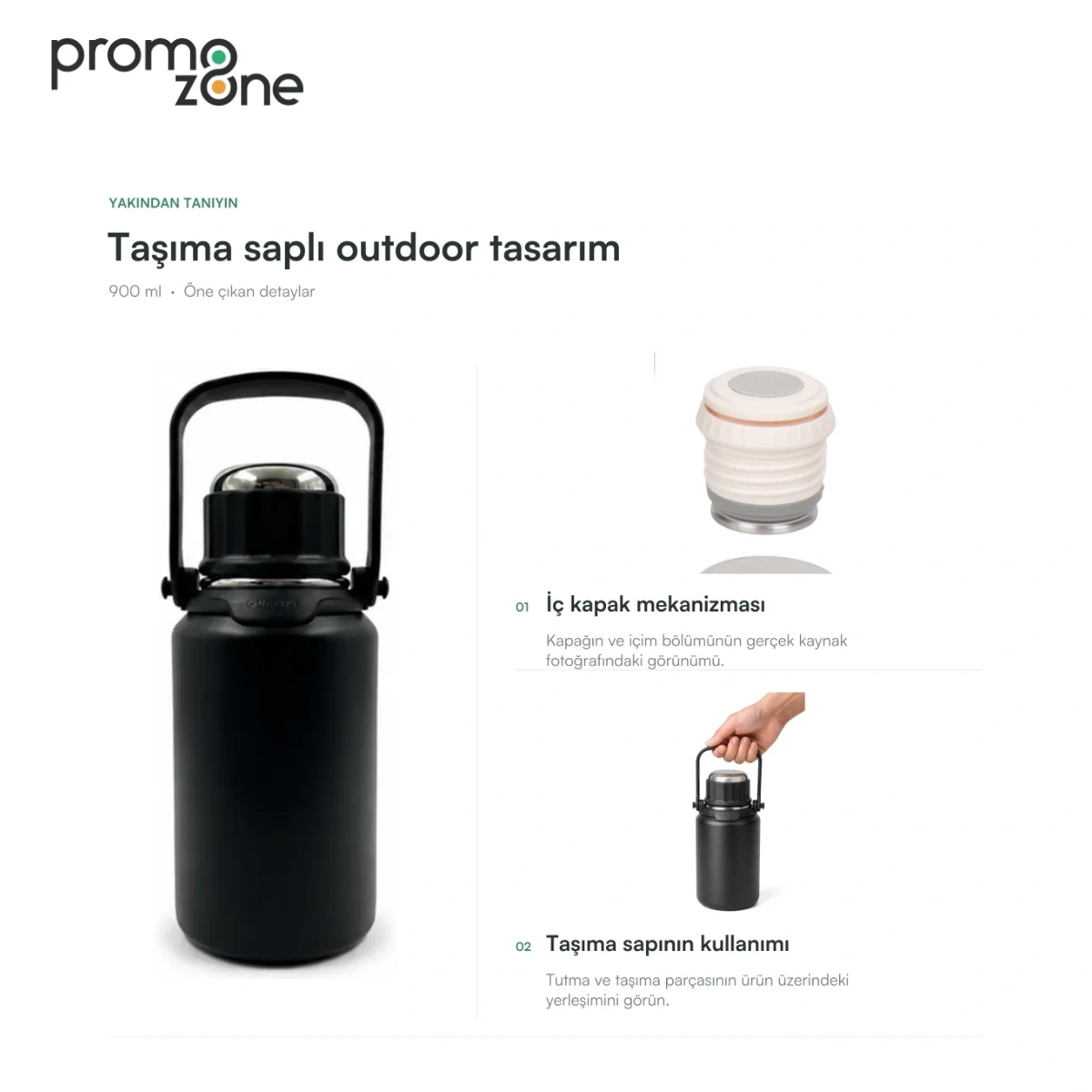 900 ml Taşıma Saplı Outdoor Termos