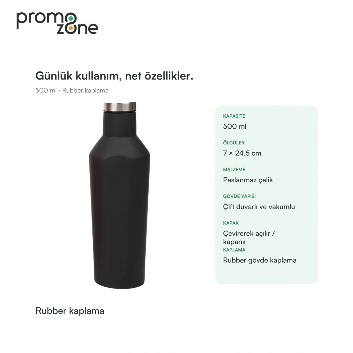 500 ml Rubber Kaplamalı Termos