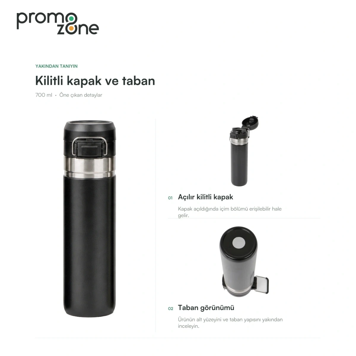 700 ml Kilitli Kapaklı Termos