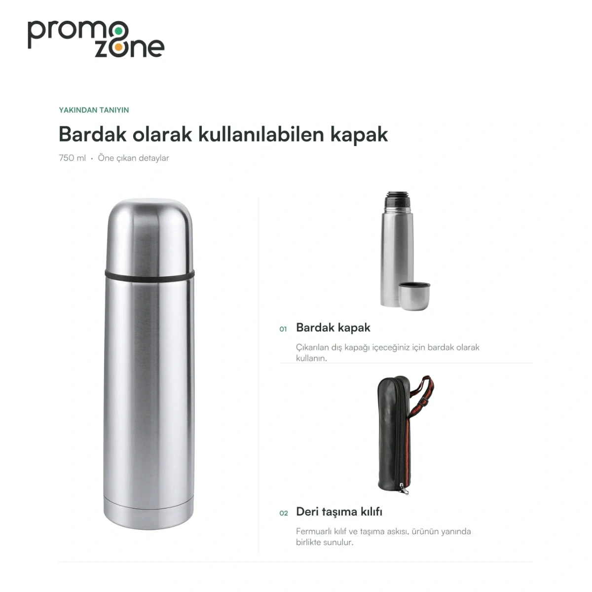 750 ml Bardak Kapaklı Termos