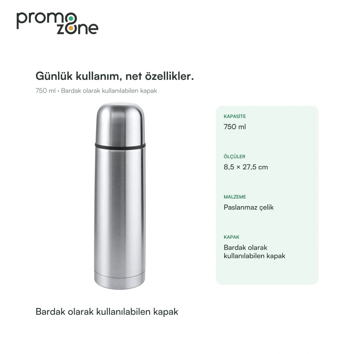 750 ml Bardak Kapaklı Termos