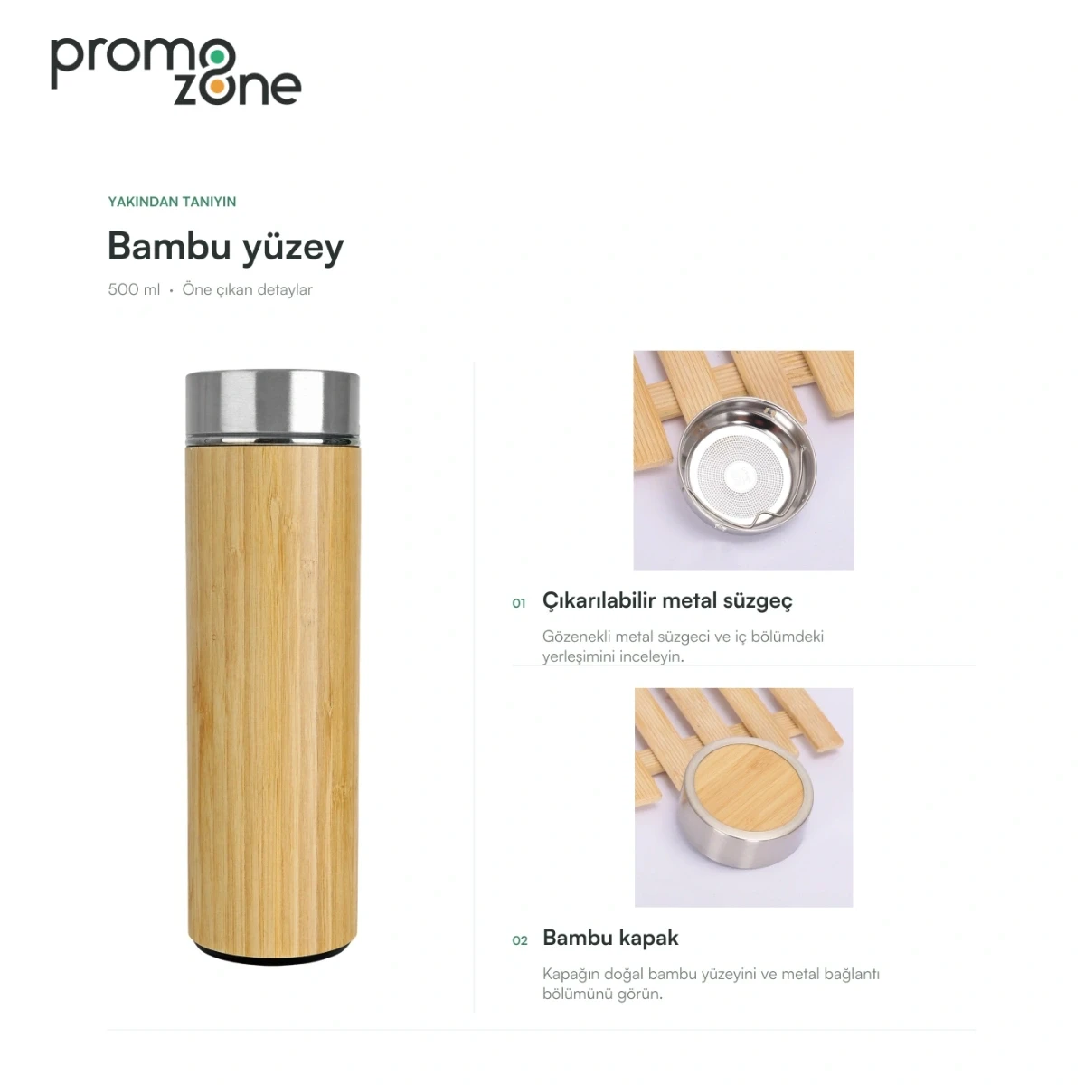 500 ml Bambu Gövdeli Termos