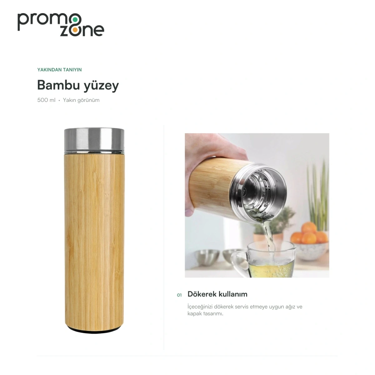 500 ml Bambu Gövdeli Termos