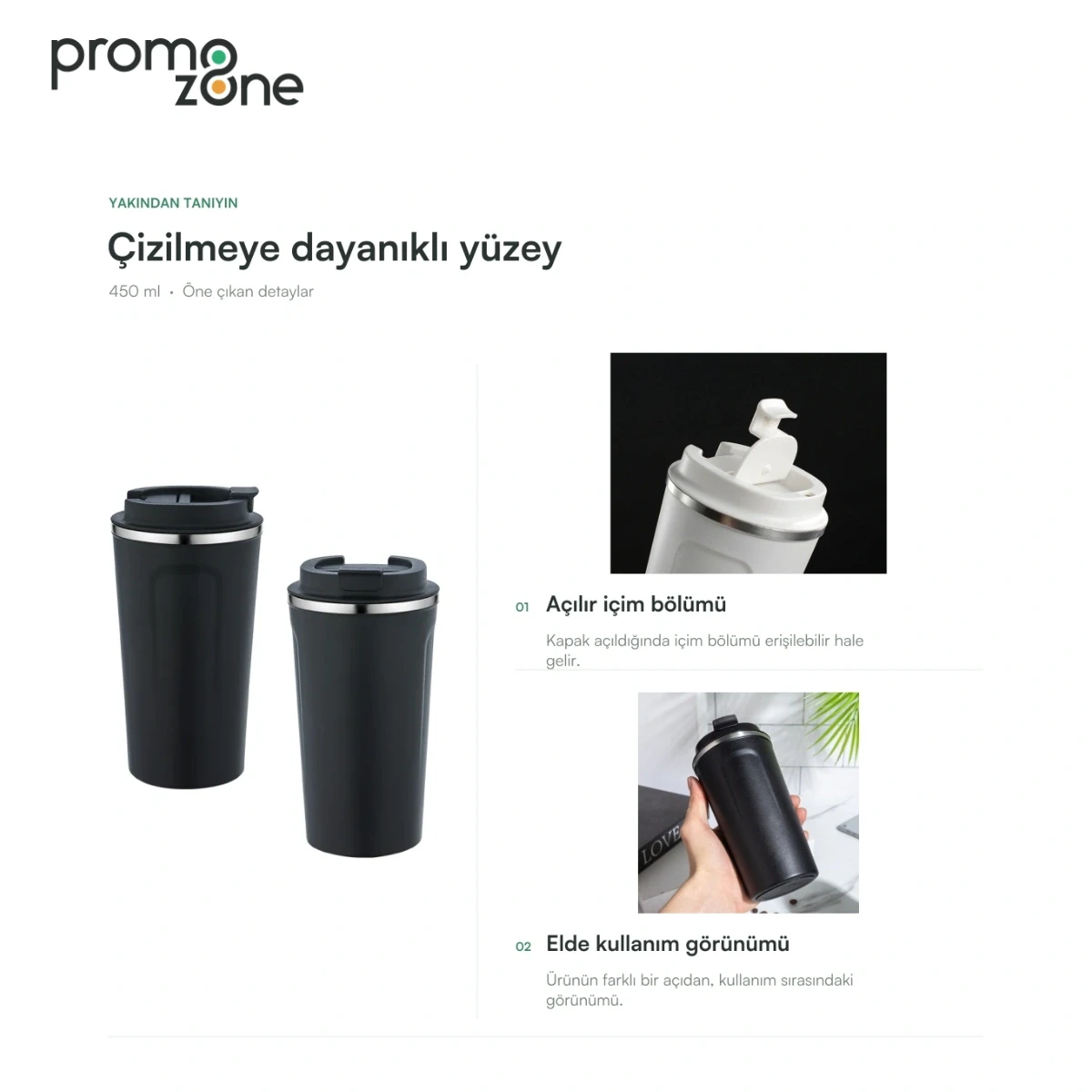 450 ml Çizilmeye Dayanıklı Termos