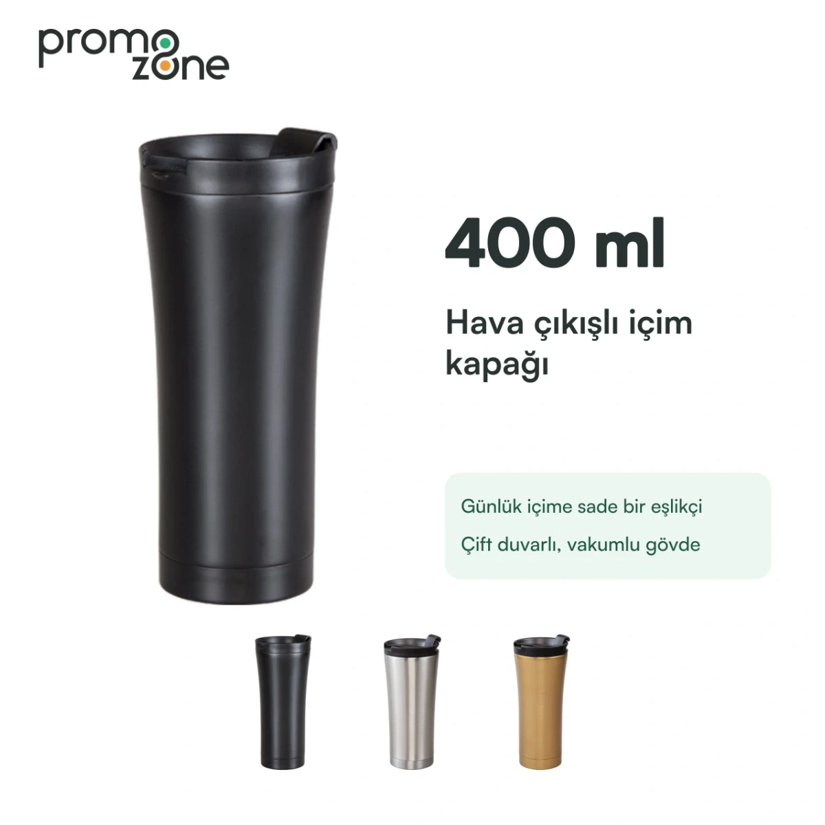 400 ml Hava Çıkışlı Kapaklı Termos