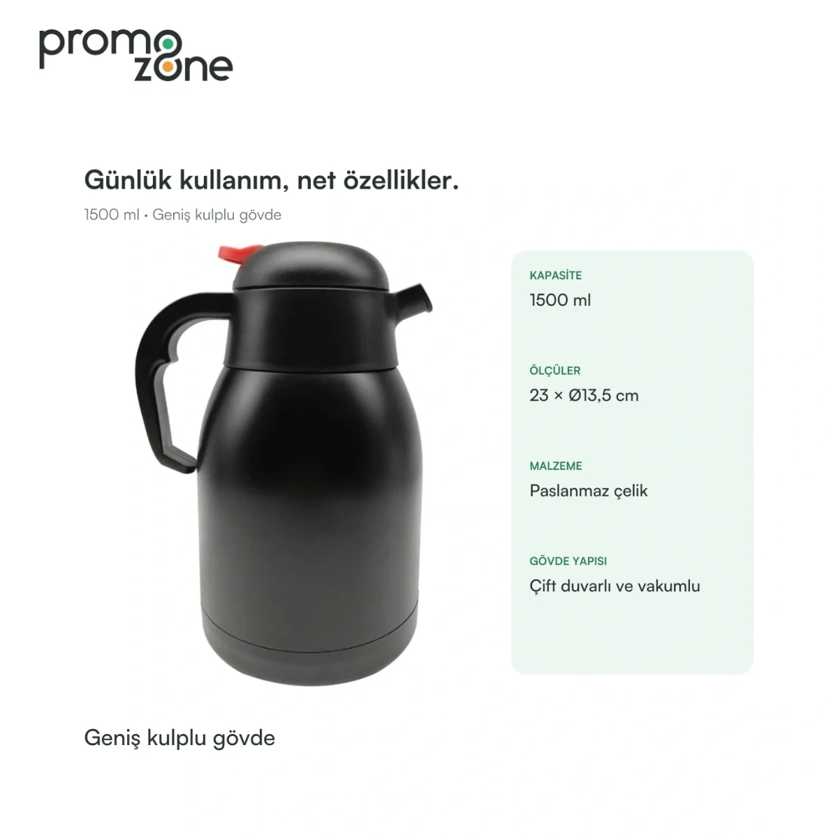 1500 ml Geniş Kulplu Termos