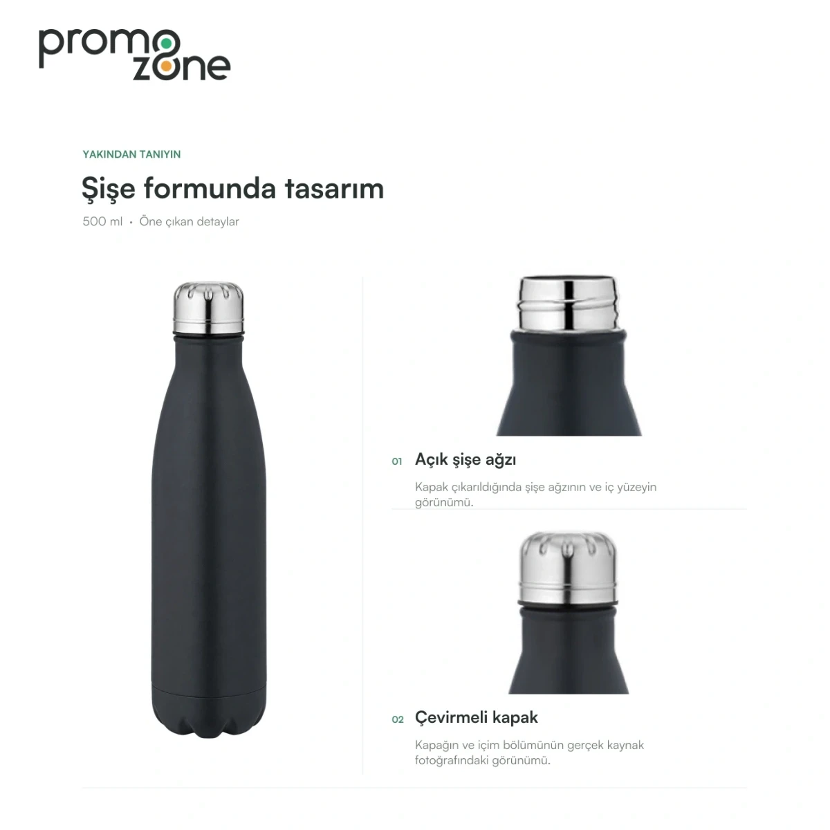 500 ml Şişe Formlu Termos