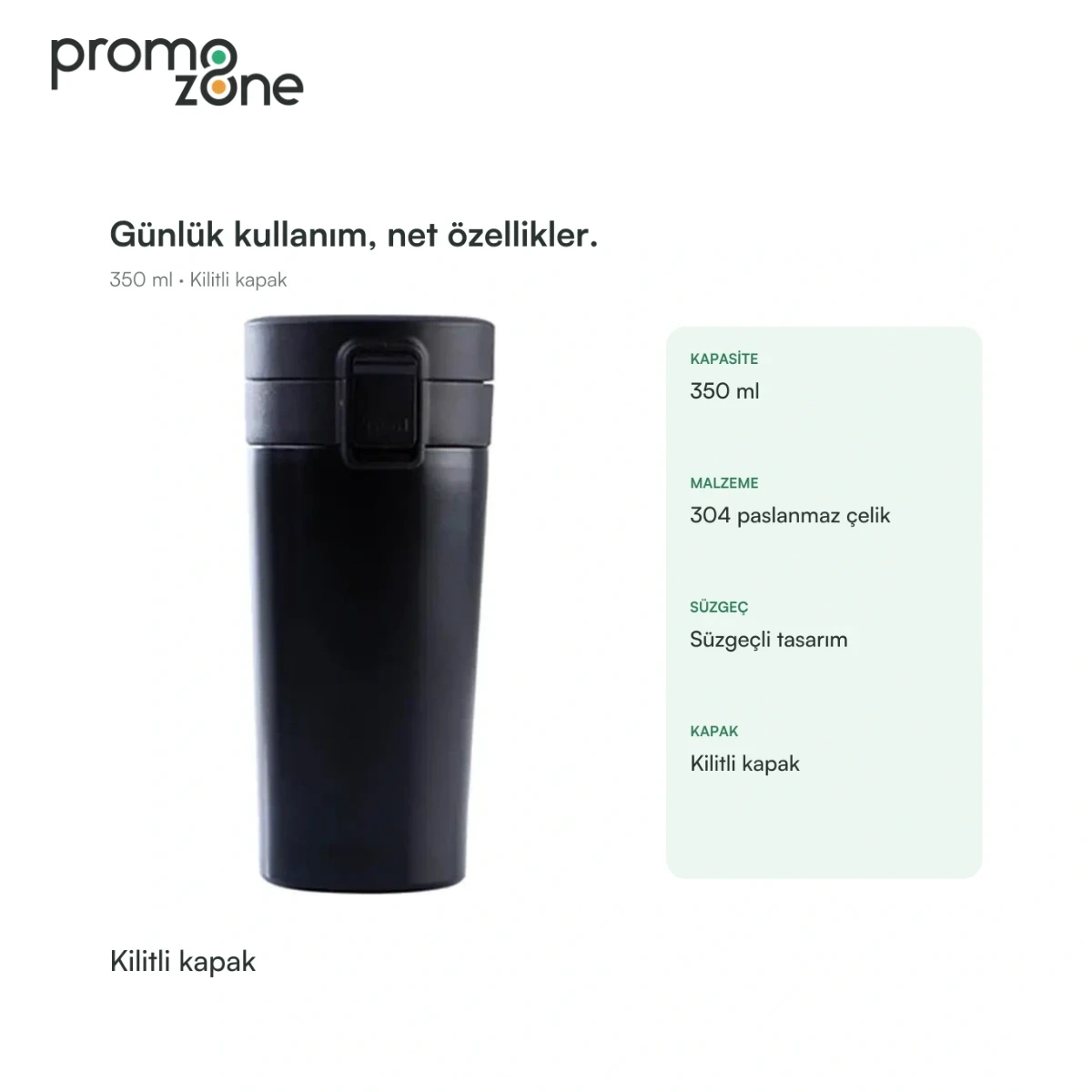350 ml Kilitli Kapaklı Termos