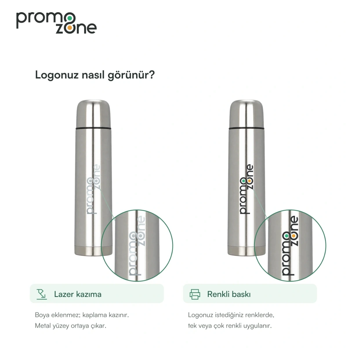 500 ml Deri Taşıma Kılıflı Termos Bardak Promozone