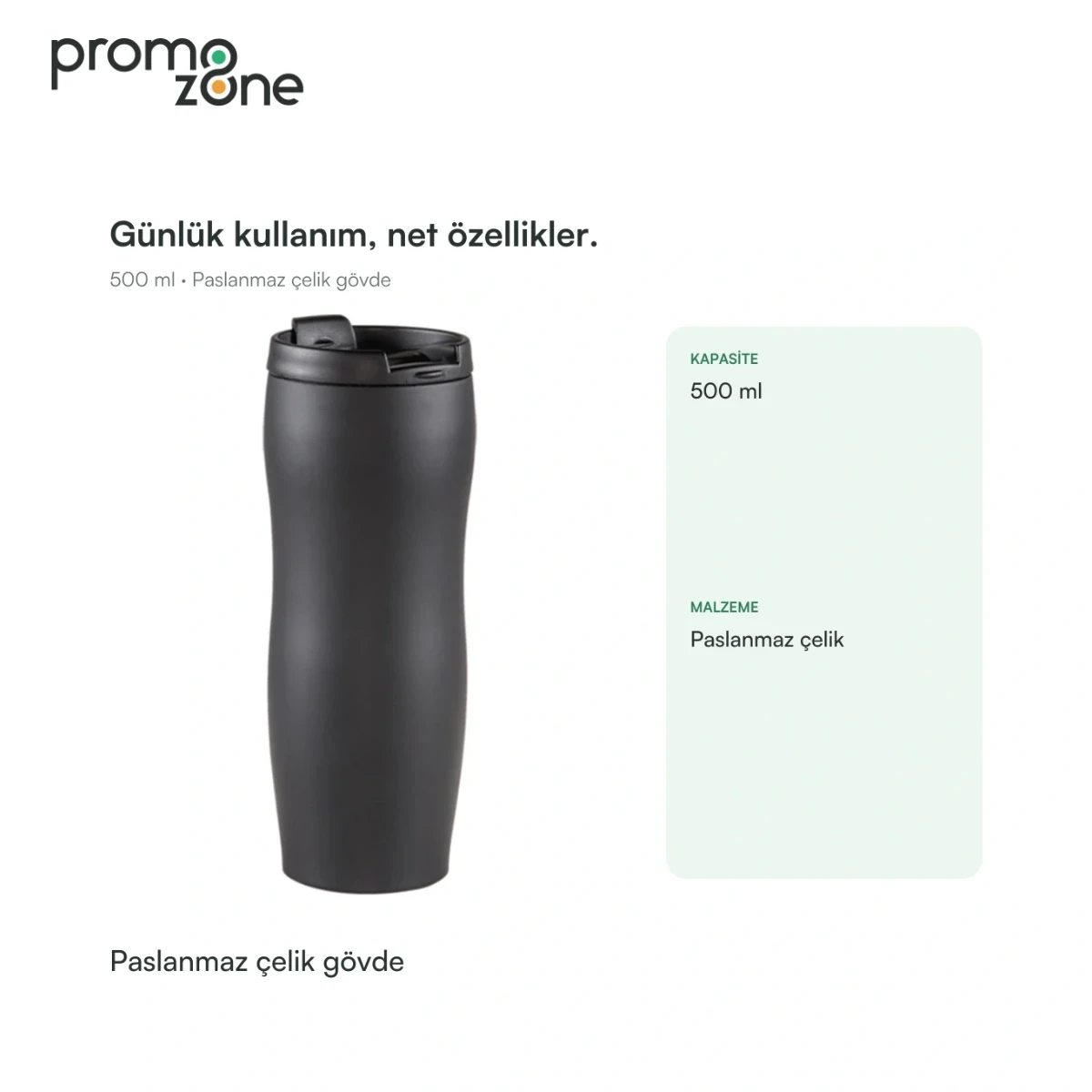 500 ml Paslanmaz Çelik Gövdeli Termos