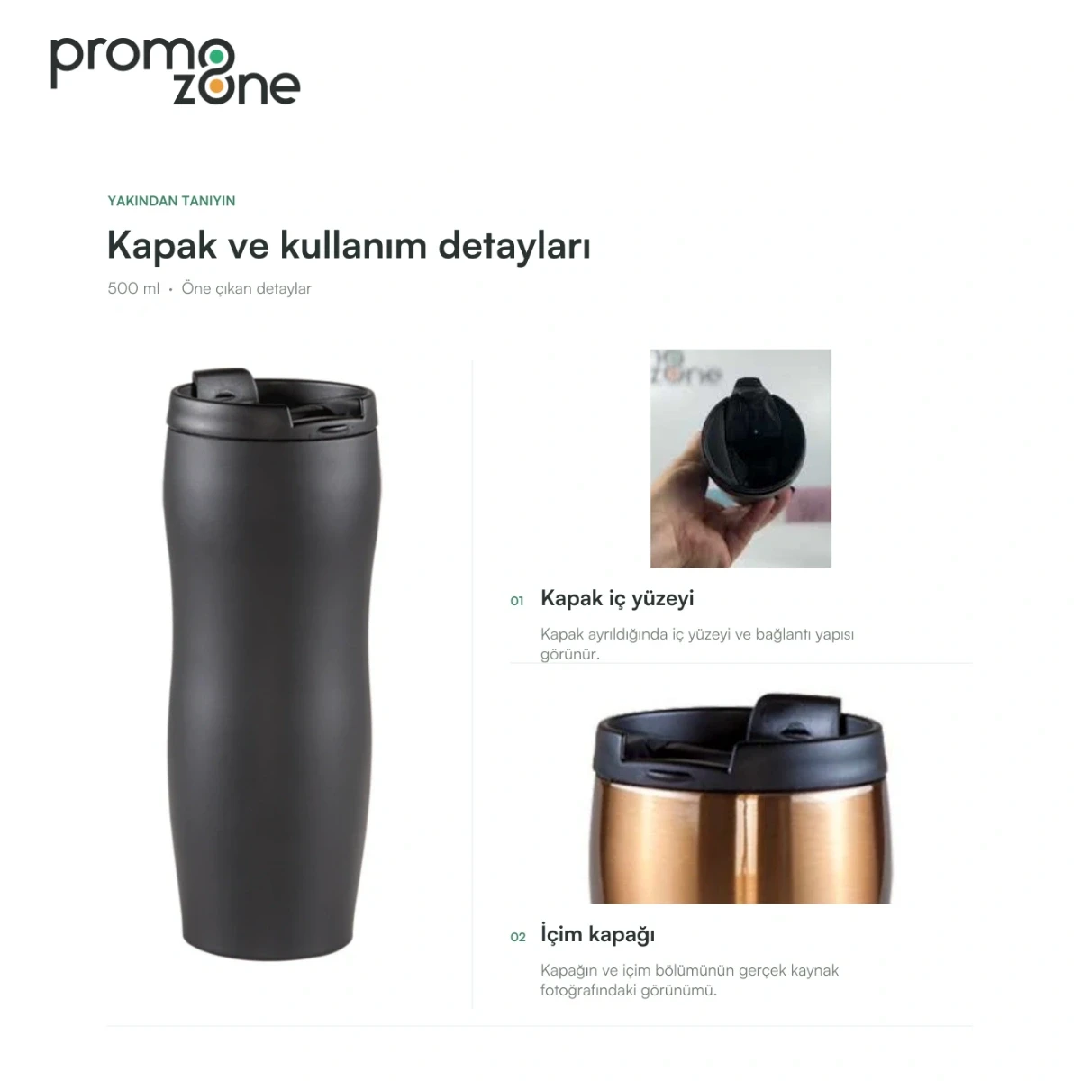 500 ml Paslanmaz Çelik Gövdeli Termos