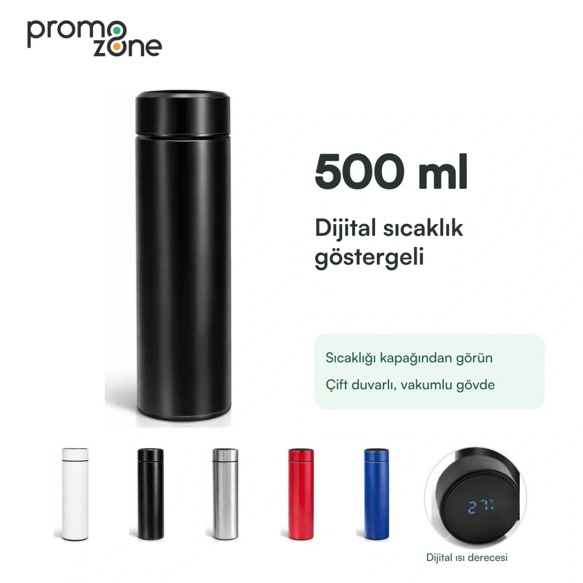 500 ml Dijital Sıcaklık Göstergeli Termos