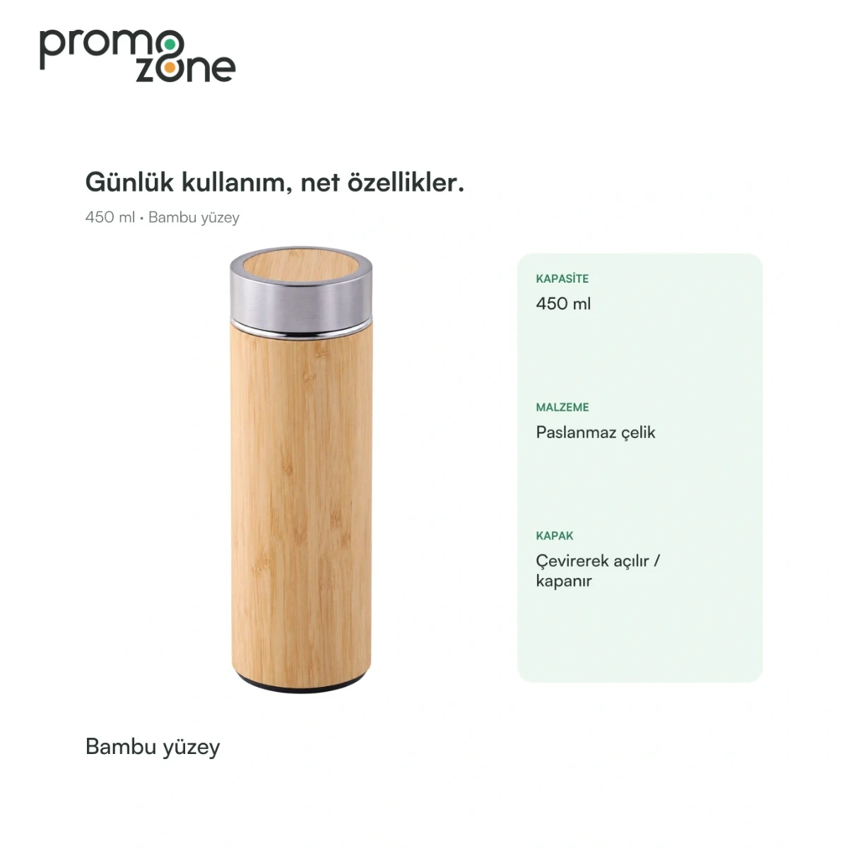 450 ml Bambu Gövdeli Termos