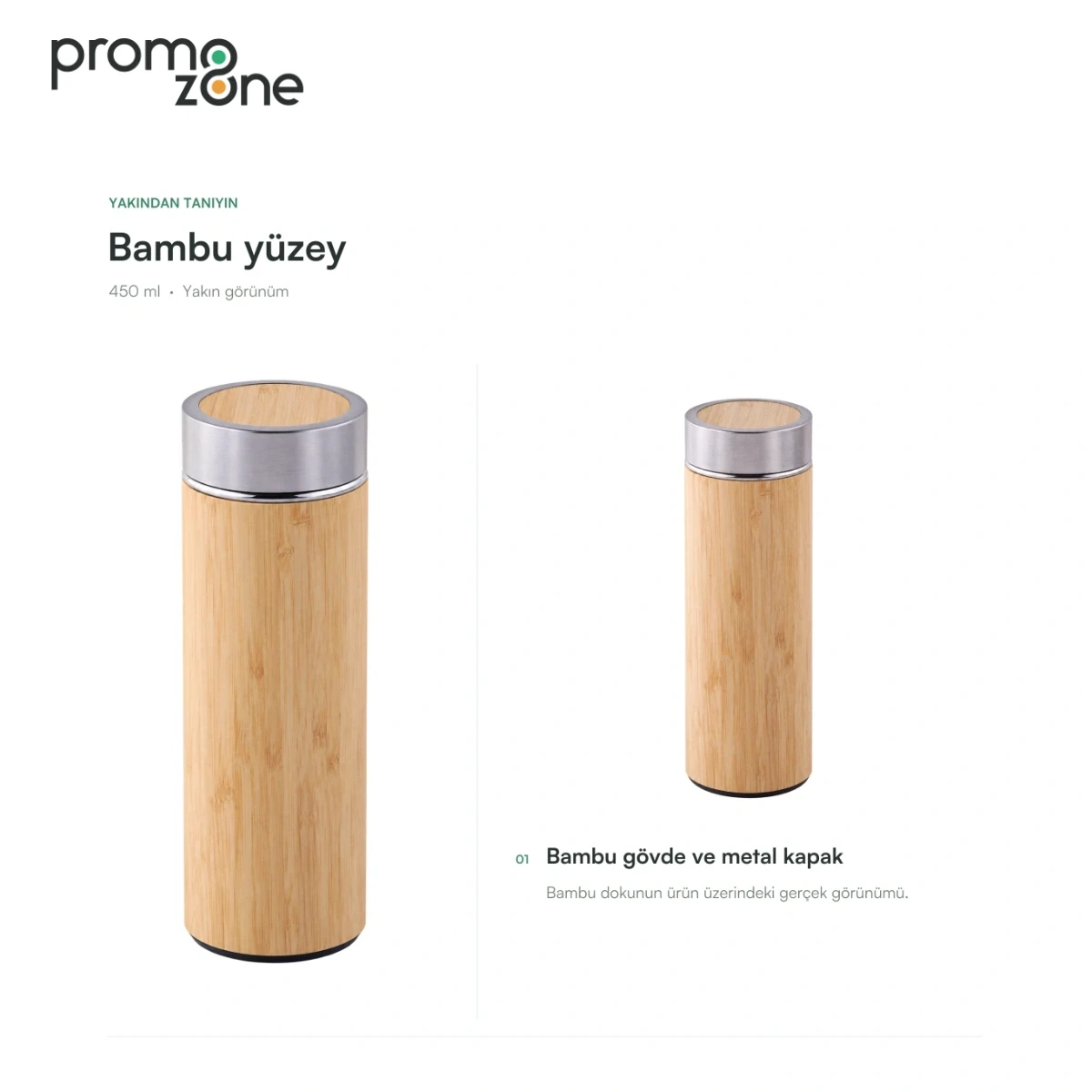 450 ml Bambu Gövdeli Termos