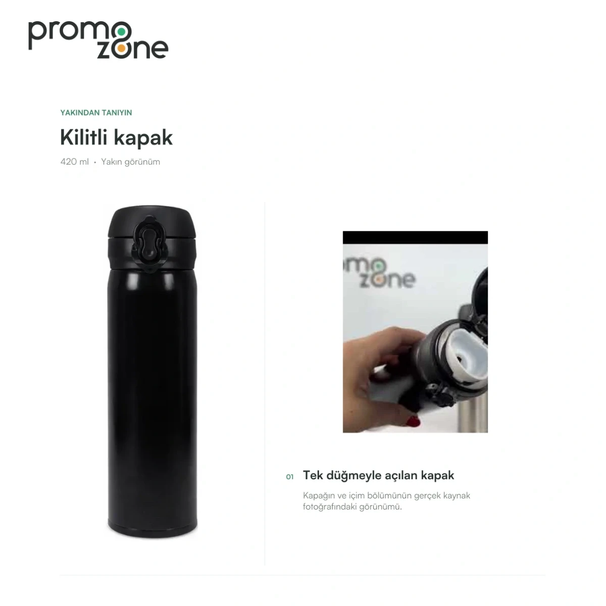 420 ml Kilitli Kapaklı Termos