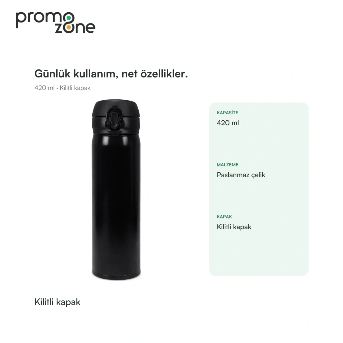 420 ml Kilitli Kapaklı Termos