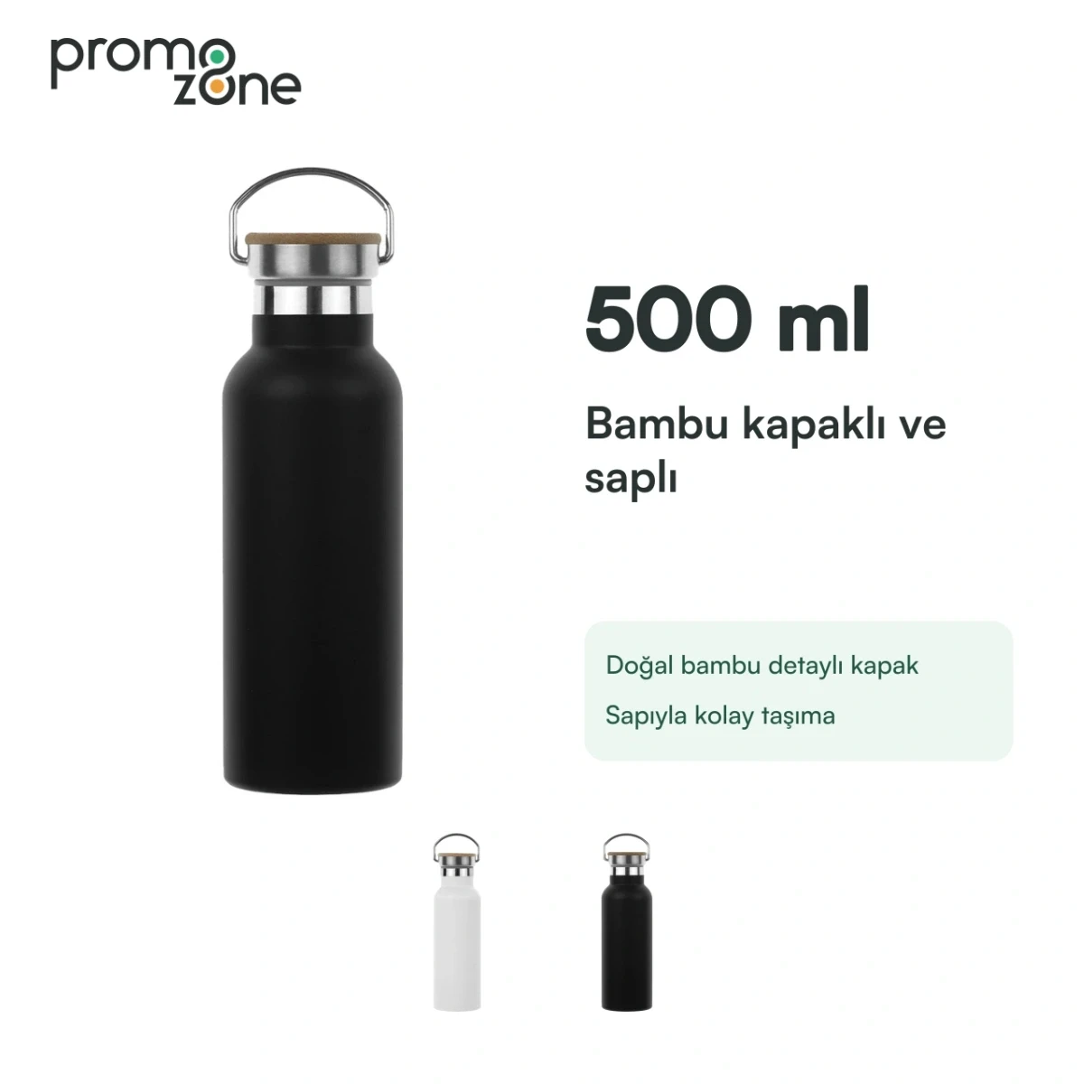 500 ml Bambu Kapaklı ve Saplı Termos