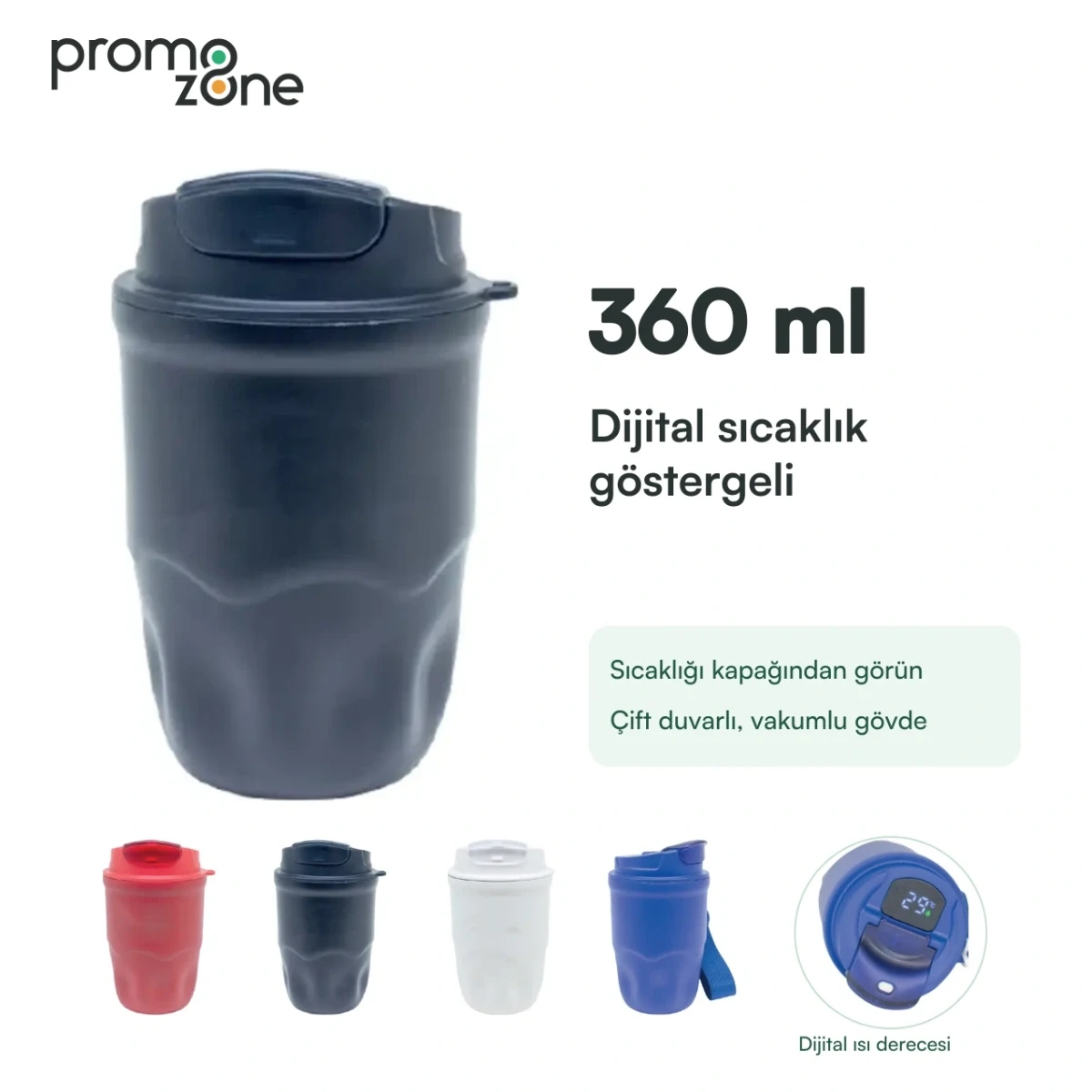 360 ml Dijital Sıcaklık Göstergeli Termos Bardak