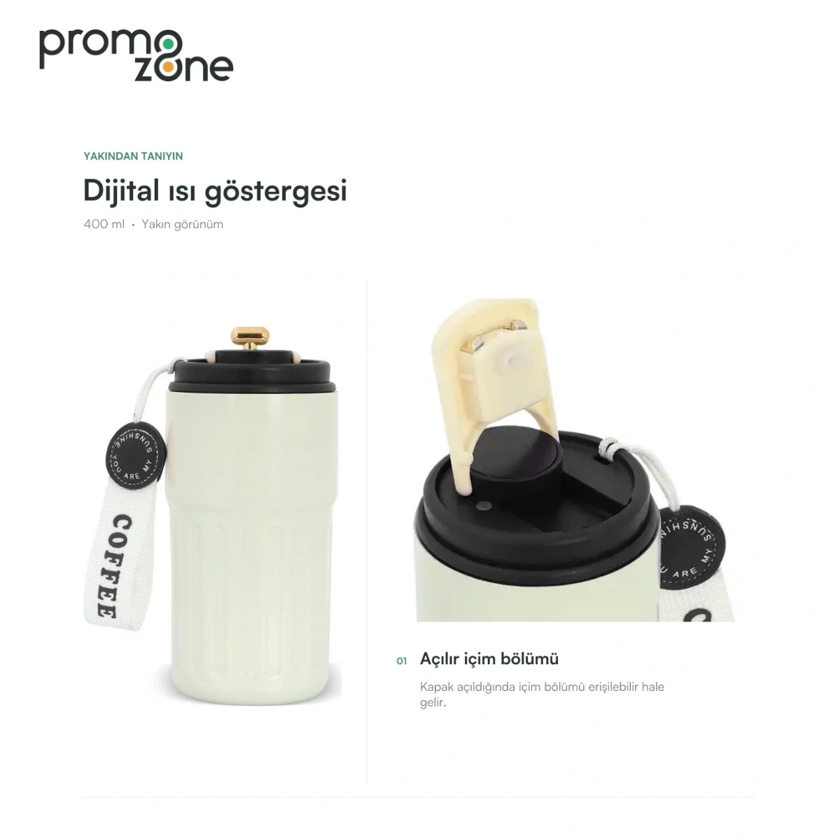 400 ml Dijital Sıcaklık Göstergeli Termos