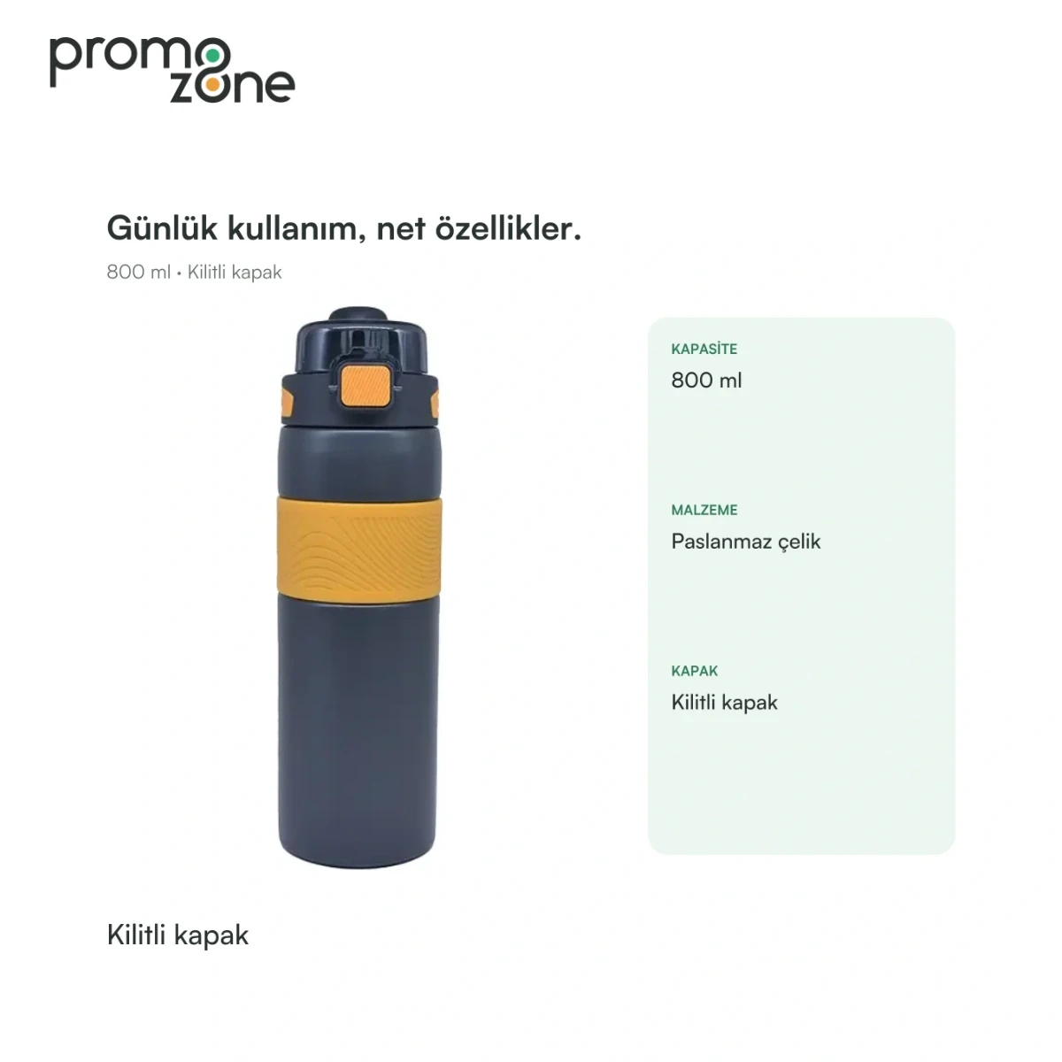 800 ml Kilitli Kapaklı Termos