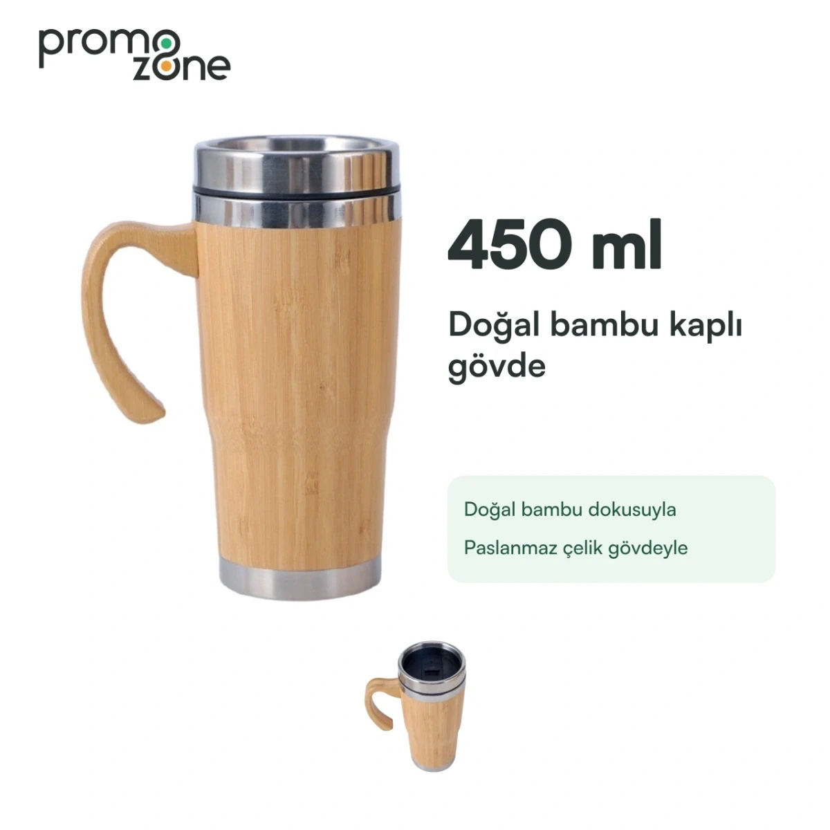 450 ml Bambu Gövdeli Termos Bardak