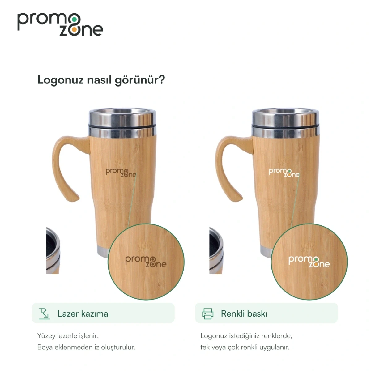 450 ml Bambu Gövdeli Termos Bardak