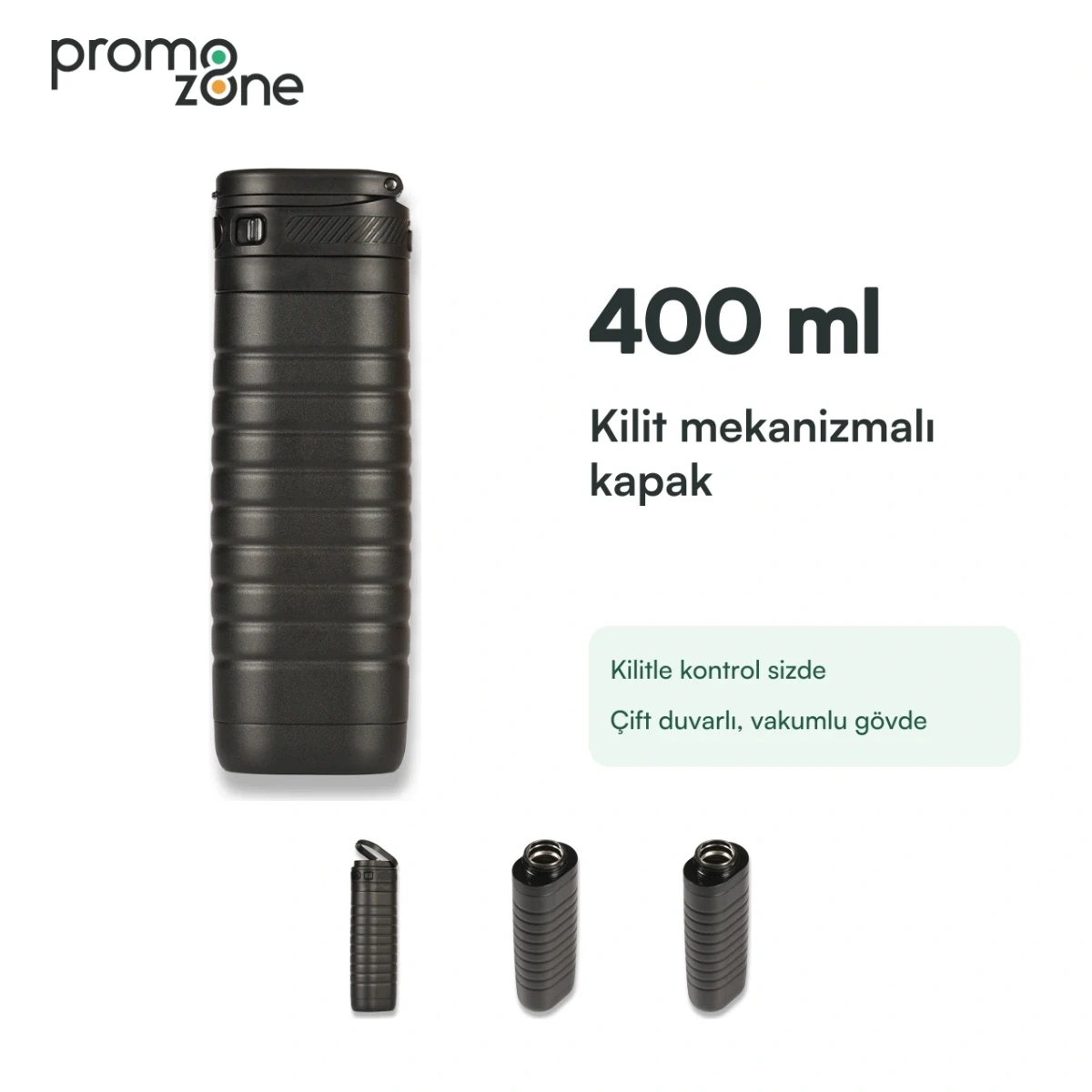 400 ml Kilitli Kapaklı Termos Promozone