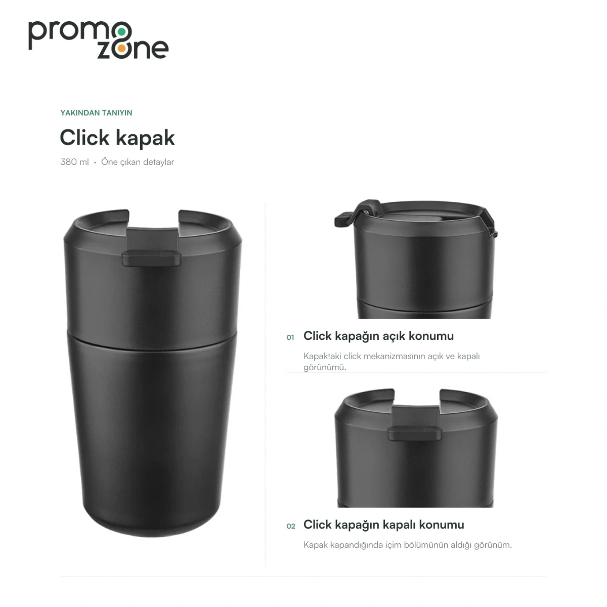 380 ml Click Kapaklı Termos