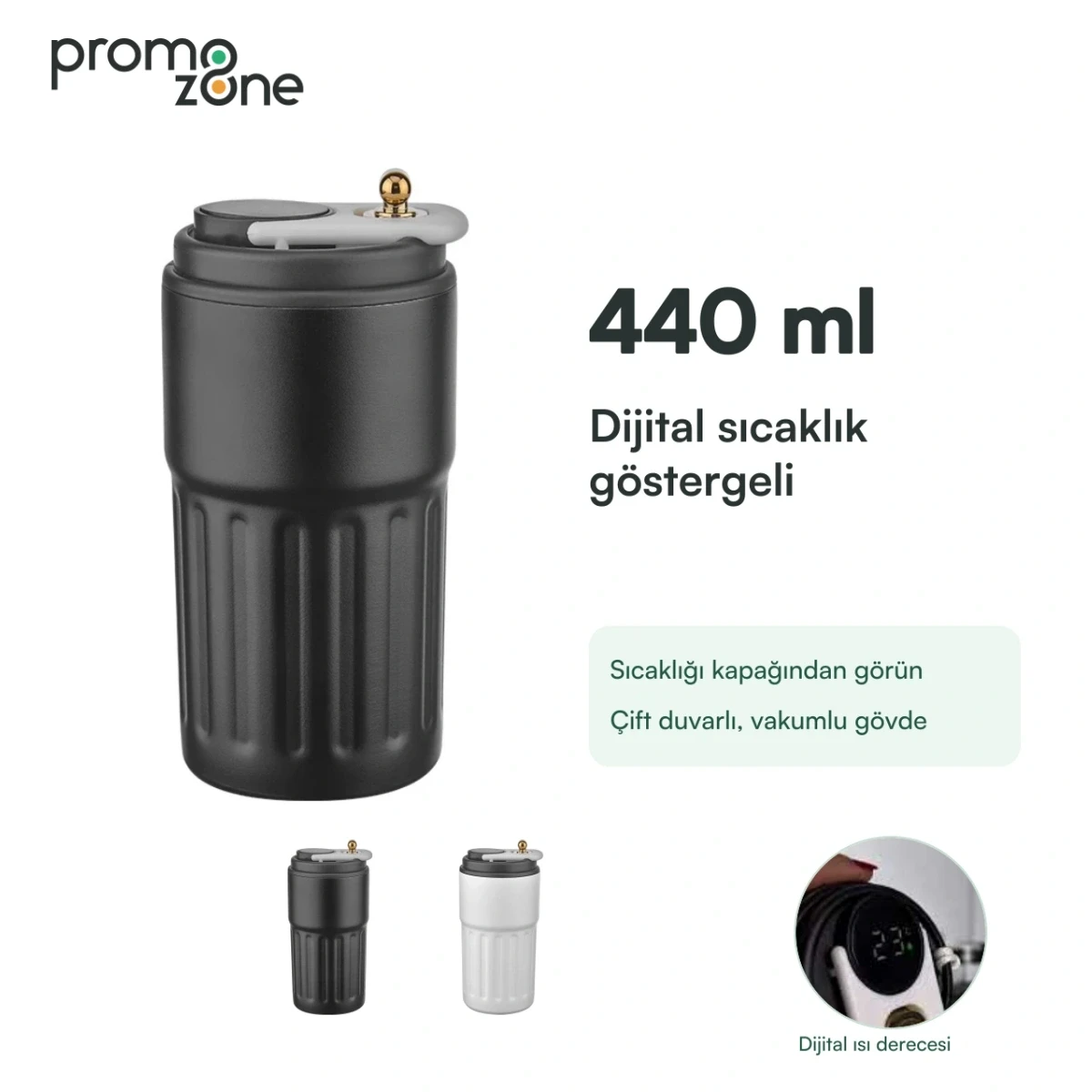 440 ml Dijital Sıcaklık Göstergeli Termos