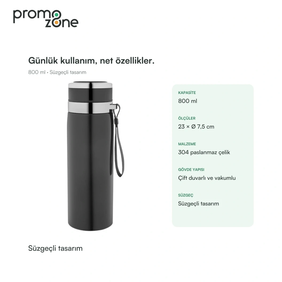800 ml Süzgeçli Termos