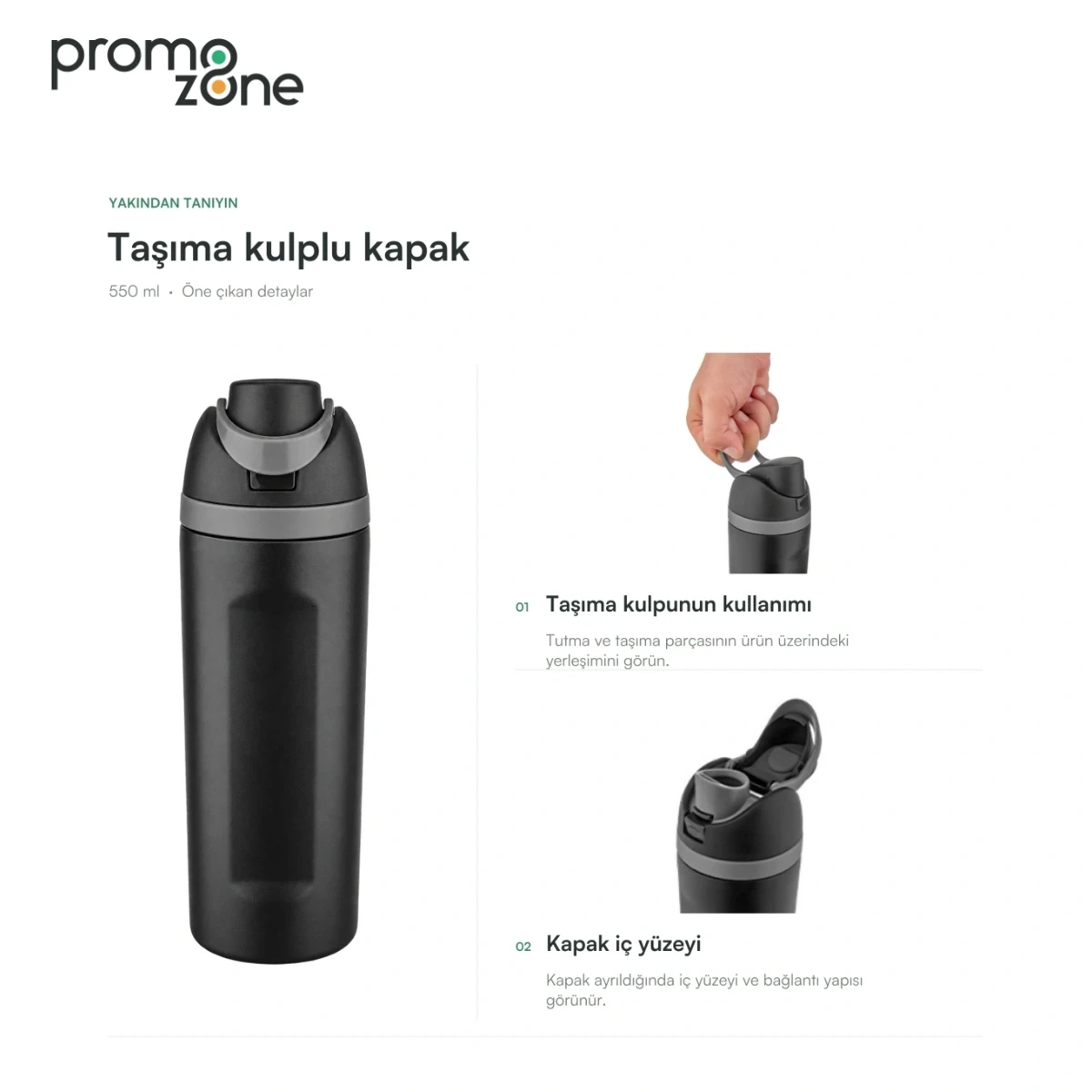 550 ml Taşıma Kulplu Termos
